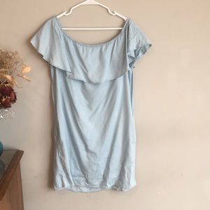 Off the Shoulder Baby Blue Summer Dress